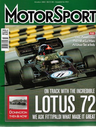 MOTOR SPORT 2002 OCT - LOTUS 72, FORD-WESLAKE V12, FITTTIPALDI